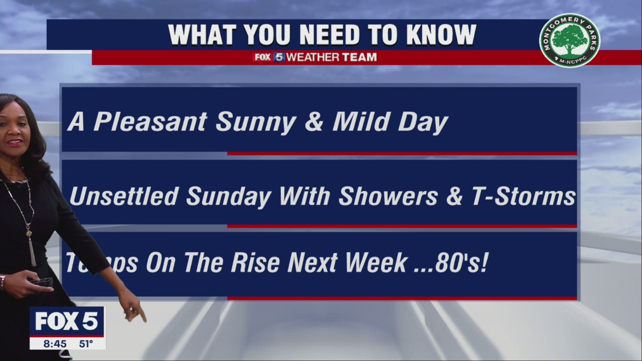 FOX 5 Weather forecast for Saturday, April 30