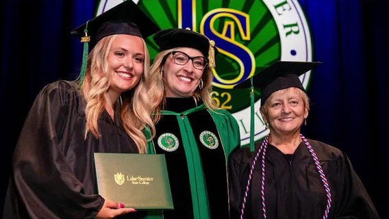 Grandmother and granddaughter graduate together