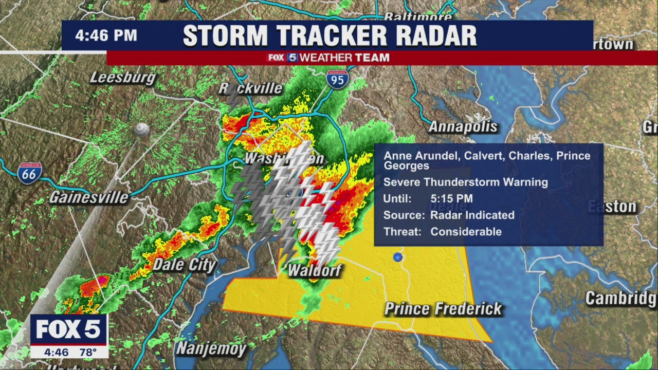 Heavy rain from Bethesda through Waldorf