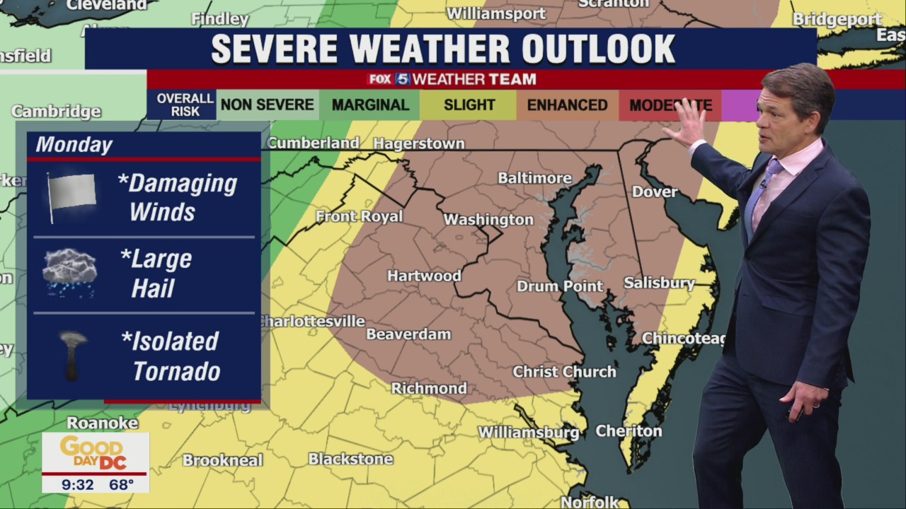 FOX 5 Weather forecast for Monday, May 16