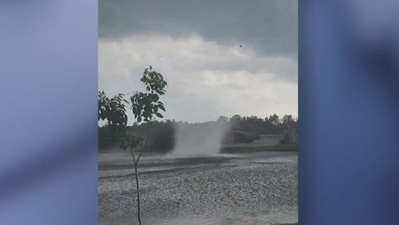 Waterspout forms off Orange County neighborhood pond