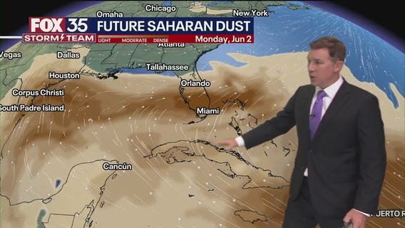 Saharan dust tracks toward Florida