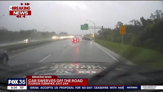 Car swerves off the road while on Florida Turnpike