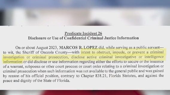 Osceola Co. Sheriff Lopez arrest update