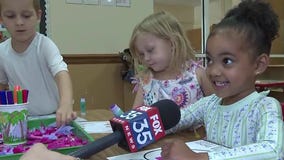 Kids making crafts for Father's Day in Lake Mary