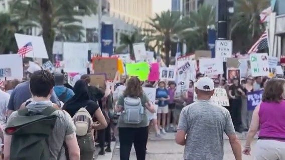'No Kings' protest takes place in downtown Orlando