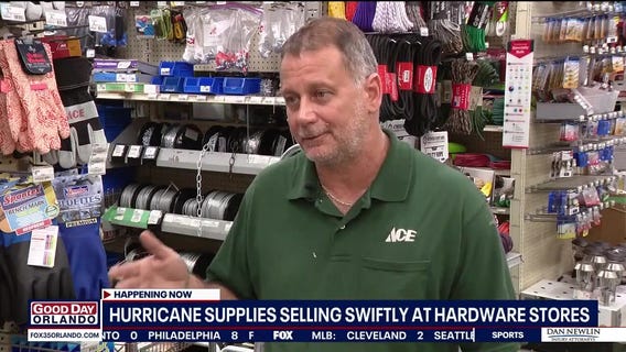 Hurricane supplies selling swiftly at hardware stores