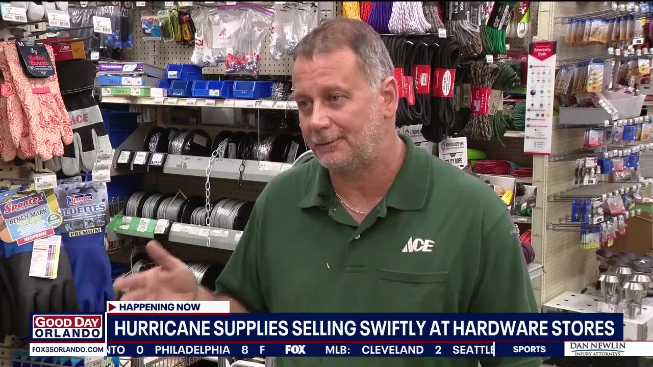 Hurricane supplies selling swiftly at hardware stores