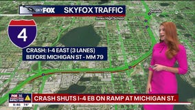 Crash shuts down I-4 eastbound at Michigan Street