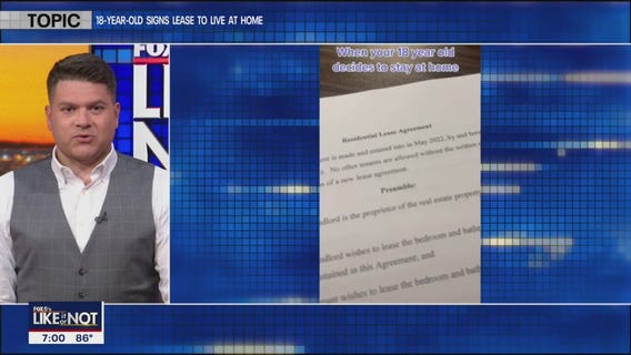 LIKE IT OR NOT: 18-year-old signs lease to stay at home