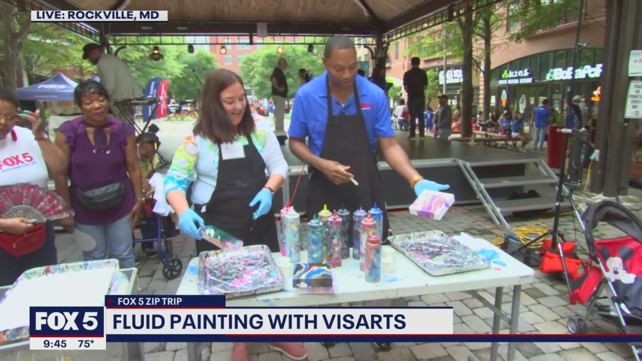 FOX 5 Zip Trip Rockville: VisArts Fluid Painting
