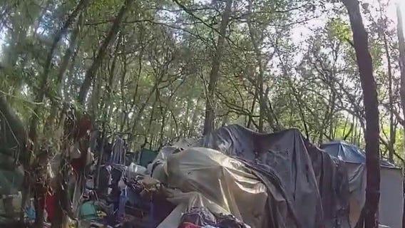 7 tons of trash piled high in woods; woman arrested