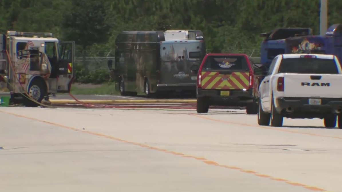 Epic Universe buses catch fire