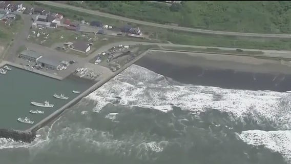 Tsunami waves up to 2 feet in Japan