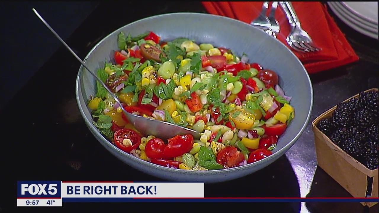 Lady lima succotash salad with fresh mint