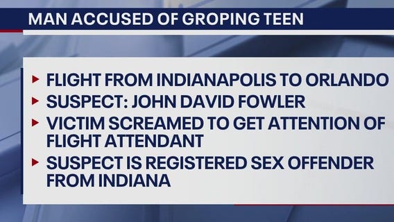 Registered sex offender accused of groping teen on flight