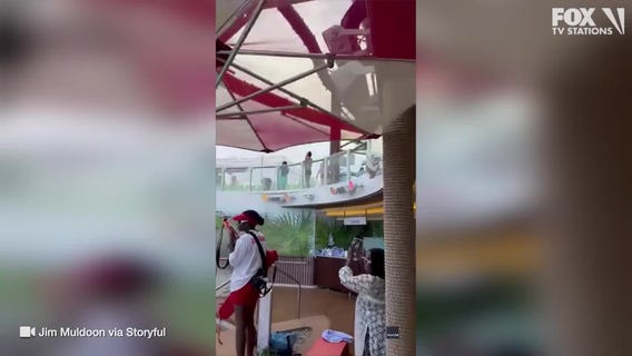 Guests scream as glass panel breaks off cruise ship water slide