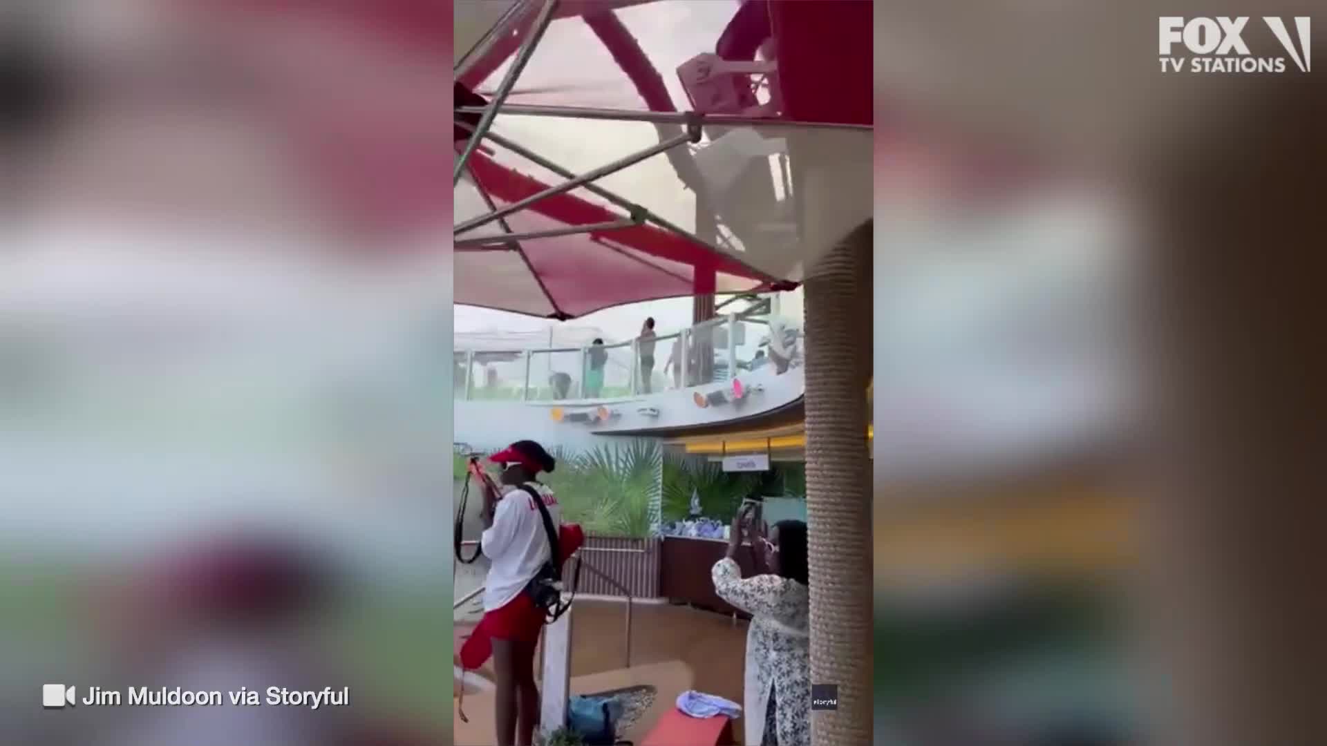 Guests scream as glass panel breaks off cruise ship water slide