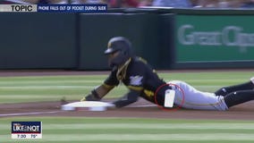 LIKE IT OR NOT: Phone falls out of pocket during slide