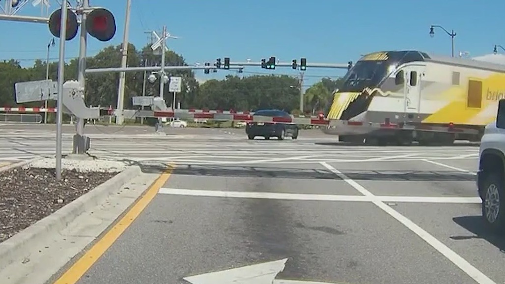 Brevard County driver almost hit by Brightline train