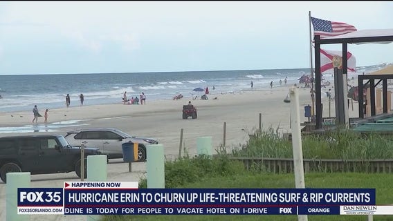 Dangerous rip currents at Florida beaches from Hurricane Erin