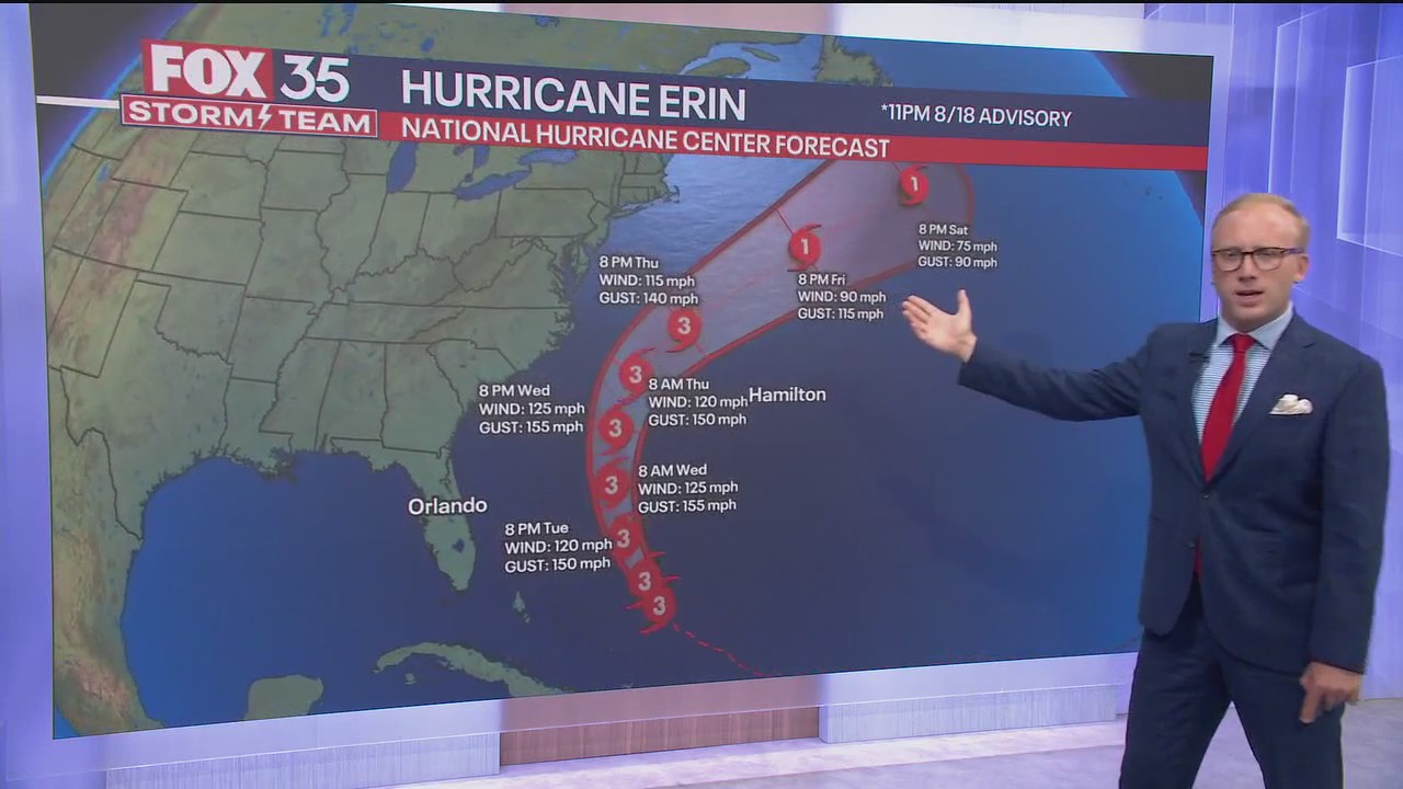 Hurricane Erin forecast: Latest path, cone, track
