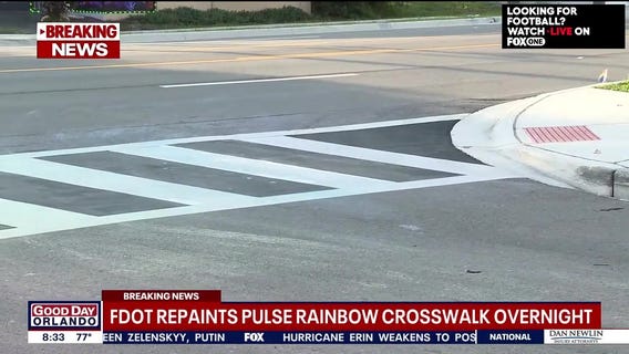 Rainbow crosswalk near Pulse massacre site painted again