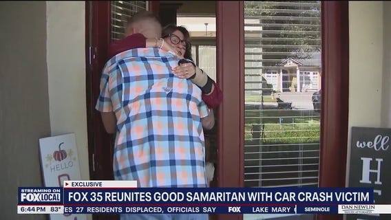 'My angel': FOX 35 reunites man who helped woman after crash