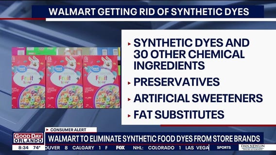 Walmart to eliminate synthetic food dyes from store brands