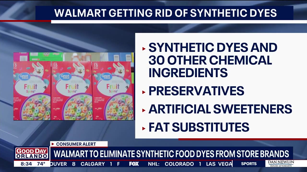 Walmart to eliminate synthetic food dyes from store brands