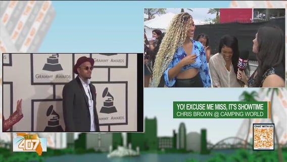 Fans line up at Camping World Stadium to see Chris Brown