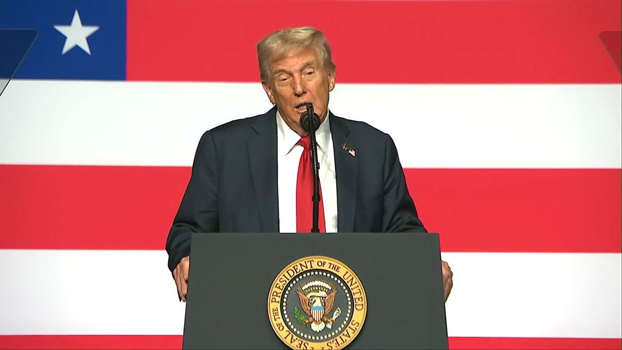 President Trump addresses top military leaders