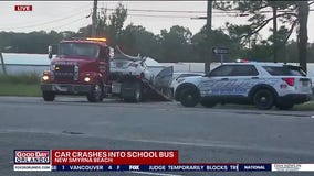 Car crashes into school bus in New Smyrna beach