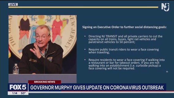 Murphy issues executive order limiting capacity of public transit to 50 percent in NJ