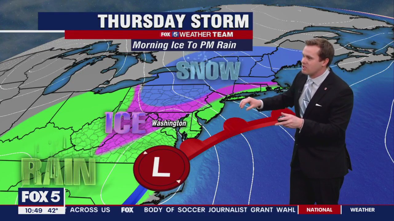 Winter storm eyes northeast; ice could impact Thursday morning commute across DC area