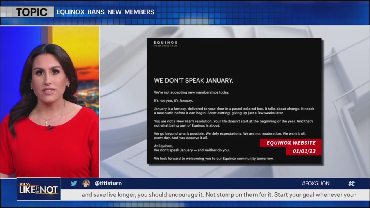 Equinox bans new members at the start of the new year