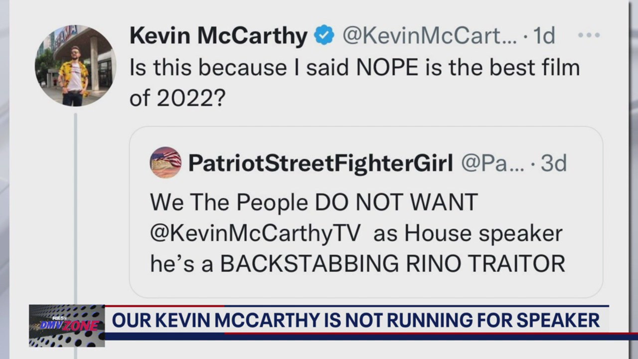 FOX 5's Kevin McCarthy is not running for Speaker of the House