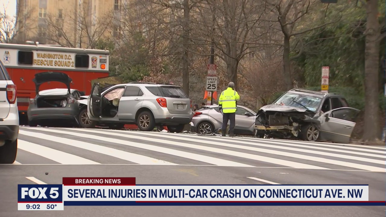 Multi-vehicle crash leaves several injured in northwest DC | FOX 5 DC