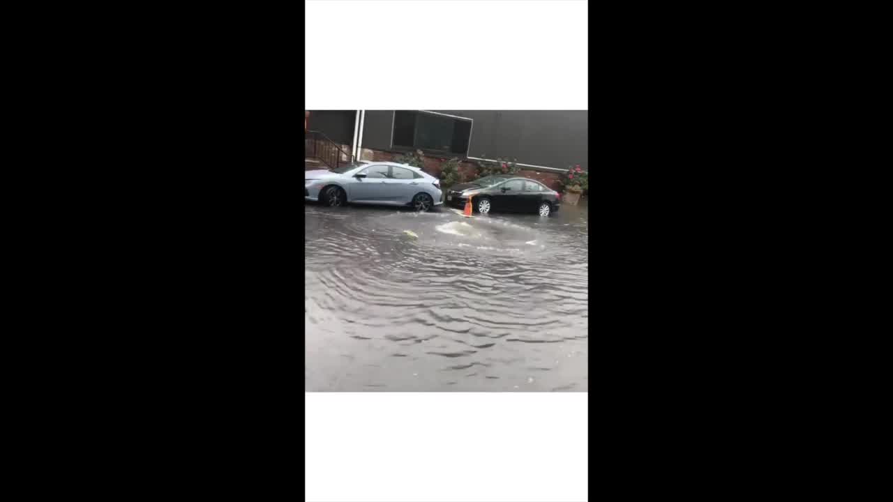 Streets flood in Newark as Tropical Storm Fay strikes region