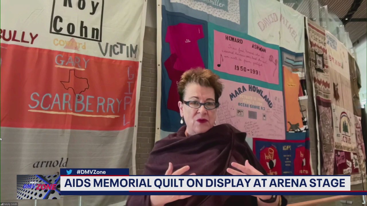 AIDS memorial quilt on display at DC's Arena Stage