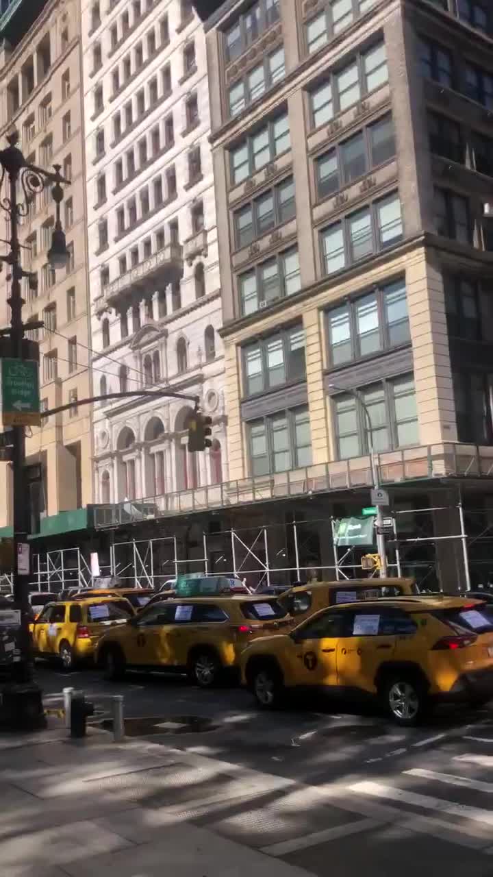Taxi drivers in NYC block streets, honk horns