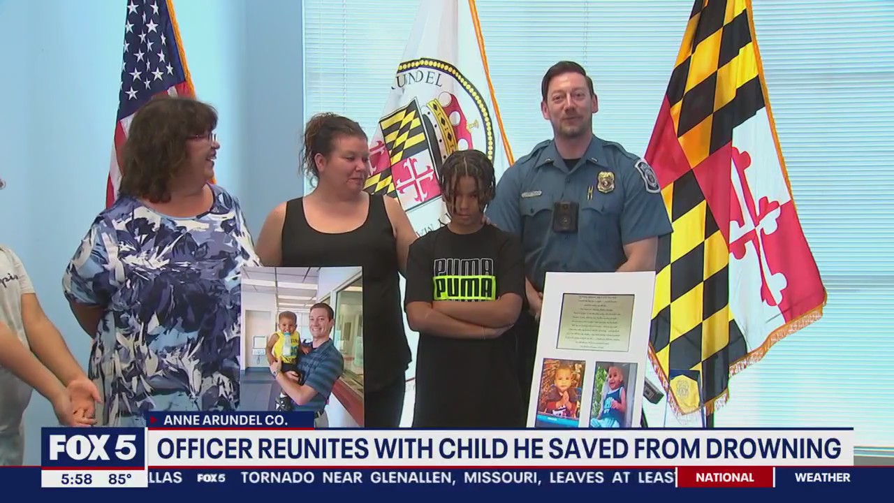 Anne Arundel County police officer reunites with child he saved from ...