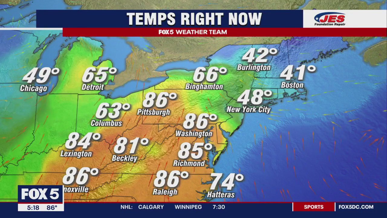 Record heat in parts of D.C. area