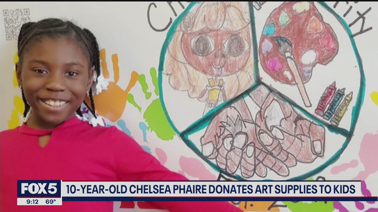 Girl, 10, creates art for charity