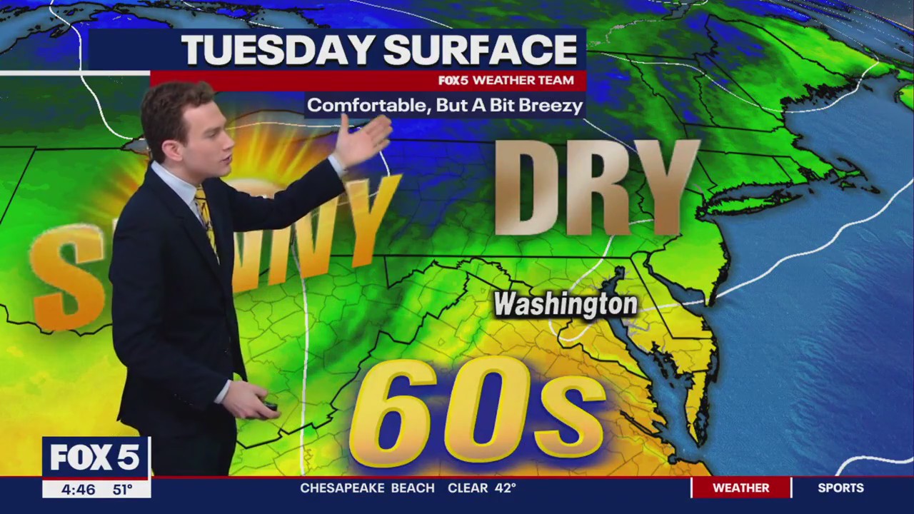 FOX 5 Weather forecast for Tuesday, April 18