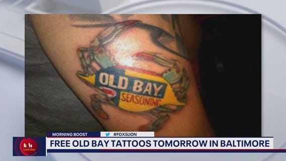 Free Old Bay tattoos in Baltimore