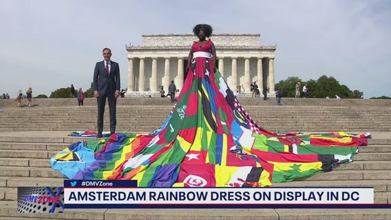 52-foot rainbow dress on display in D.C.