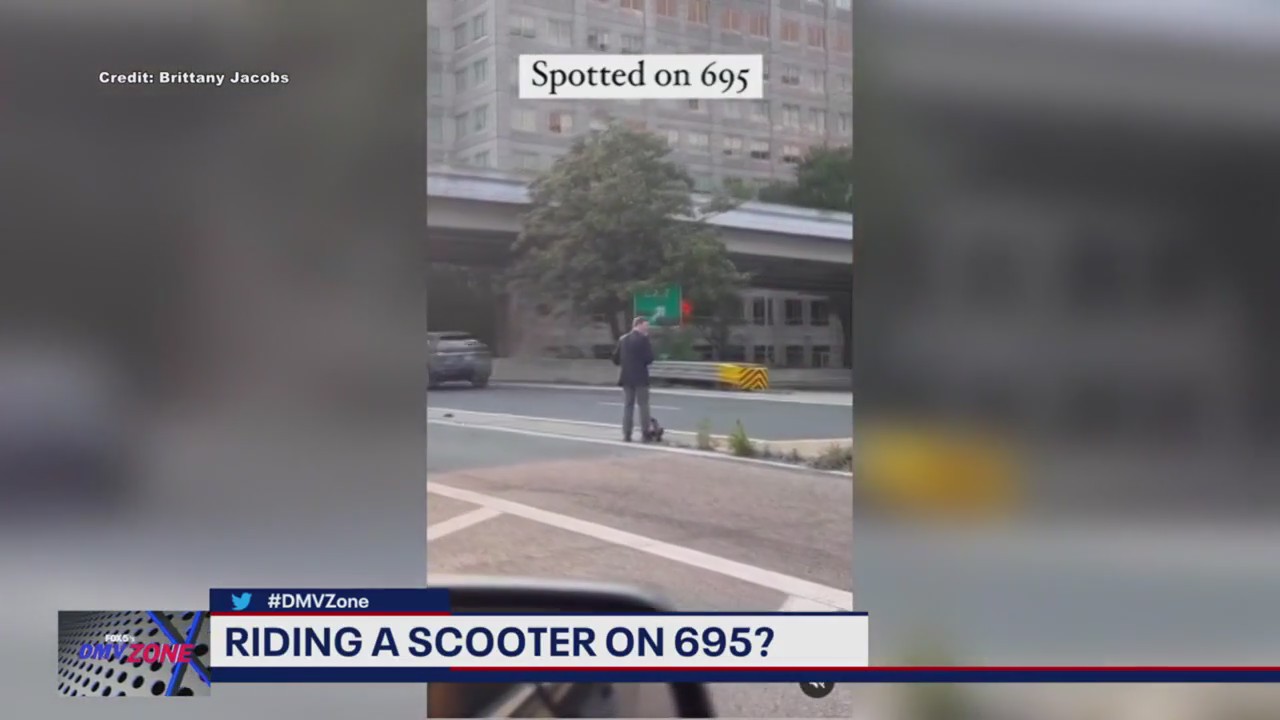 Riding a scooter on I-695