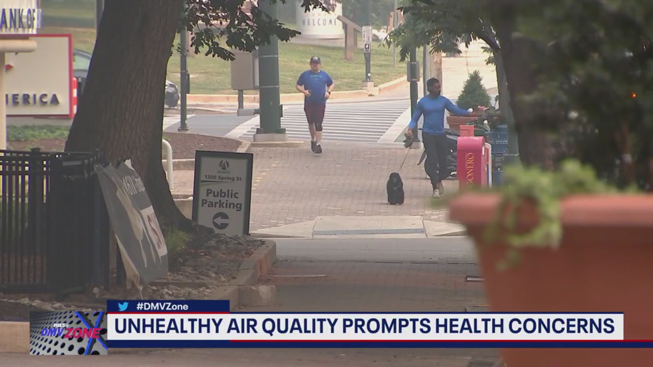 What should you do if you have to go outside in bad air quality