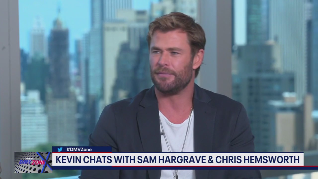 FOX 5's Kevin McCarthy chats with Sam Hargrave and Chris Hemsworth